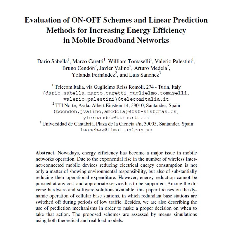 Paper - Evaluation of ON-OFF Schemes and Linear Prediction Methods 